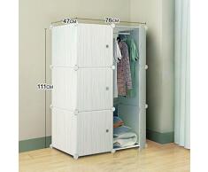 Dormitorio moderno armario montaje simple armario combinación de resina de tela plegable de almacenamiento de vestuario infantil de dibujos animados para adultos