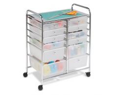 Honey Can Do CRT-01683 - Carrito de 12 cajones con ruedas, 64,09 x 38,7 cm, color blanco