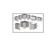 JUSThome Lidja P Pro L-Cocina completa 130x230 cm Color: Rojo Brillante