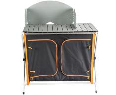Ultrasport - Cocina para camping (con armario plegable, 3 compartimentos, encimera, protección contra el viento y bolsa para guardarlo)