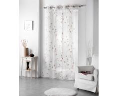 Douceur DInterieur - Cortina translúcida (poliéster, 140 x 240 cm, con arandelas), color marrón y gris