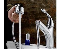 SHFANG Todo cobre cocina el nuevo caliente y frío grifo fregadero grifo de cocina de cocina gabinete bajo el lavabo tipo Pull grifo