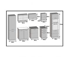 JUSThome Syntka Pro Cocina completa 300 cm Color: Rojo Brillante