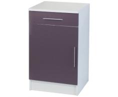 Symbiosis 8001A2138A80 - Módulo de cocina (bajo, 1 puerta y un cajón), color blanco y morado