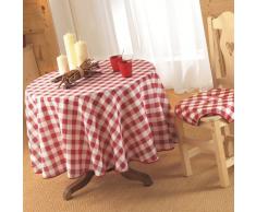 Couleur Montagne Nappe - 3007235, Mantel Redondo , 180 Cm , Vichy , Poliéster Estampado , Rojo