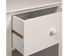 Woodluv cabecera pecho con cajón y estante del gabinete unidad de almacenamiento de tabla, 38 x 44 x 58 cm, blanca