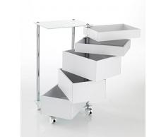 Tomasucci Big Bobo Cajonera con Ruedas, MDF, Blanco