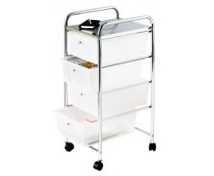 Premier Housewares - Carrito de baño, 4 cajones de plástico, 79 x 39 x 33 cm, color blanco y plateado