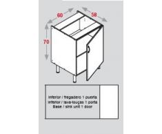 FINSA - MODULO COCINA EXCELENCE BAJO FREGADERO INTERIOR BLANCO (70X60X56, Blanco)