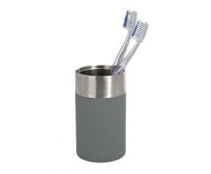 WENKO 19971100 Vaso higiene dental Creta gris - Soft-Touch superficie, Poliestireno, 7 x 11.1 x 7 cm, Gris