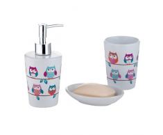 Axentia 282469 - Juego de accesorios de baño (cerámica), diseño de lechuzas