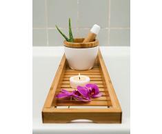 Bonito Bandeja de baño, Bañera, accesorio para bañera, Bañera de bambú 80 cm x 18 cm