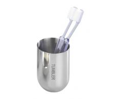 Wenko Riva - Vaso portacepillos, de acero inoxidable