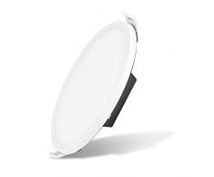 Liqoo® 12W LED Panel Luz de Techo Lámpara Empotrable Focos Downlight Ultra delegada Transformador Incluido Redondo Blanco Cálido 3000K Ángulo de visión 120 ° 900LM