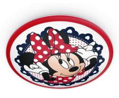 Philips Disney Minnie Mouse - Plafón, iluminación interior, luz blanca cálida, bombilla led de 7,5 W, plástico, color rojo