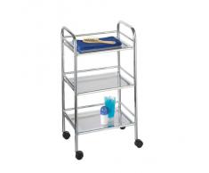 Axxentia 282155 Patira - Carrito de baño con 3 estantes (con ruedas, 40 x 32 x 74 cm), color plateado