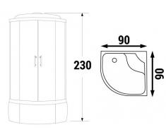 230cm altura del recinto cabina de baño cuarto de baño con plato de ducha de esquina 90x90cm