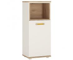 Furniture To go armario estrecho armario con estante, abierto, madera, color blanco brillante