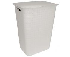 Allibert 205540 Nuance - Cubo de la ropa sucia (48 L, polipropileno), color marfil