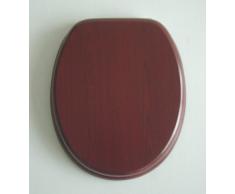 ADOB - Asiento con tapa para inodoro (núcleo de madera, bisagras de latón cromado), diseño madera, color caoba