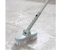 pinzz Slim telescópico Mango Largo Cepillo De Cerdas De Limpieza De Suelos Para Interior Y Exterior, desmontable, cepillo cabeza 180 grados roating, ideal limpia herramientas para suelo de baño, bañera, azulejos y esquinas