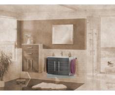 Lavabo mueble para fregadero de Lugano/Como color (estructura): blanco brillante, color (front): pino Antracita