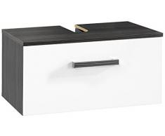 Fackelmann 82004 Candia lavabo mueble para fregadero de, 1 cajón, 60 x 30 x 44 cm, pino-antracita/blanco