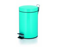 Kela 22576 Callaina - Papelera de baño (3 L, metal, con cierre silencioso), color azul
