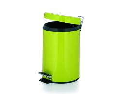 Kela 22577 Verde - Papelera para baño (3 L, metal, con cierre silencioso), color verde