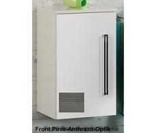 35,5 x 59 cm Armario Color (frontal): pino Antracita, Color (estructura): Blanco Brillante