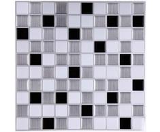 Ecoart Decorativos Adhesivos Para Azulejos Pegatina de pared, Azulejos de gel, diseño de mosaico, efecto 3d, autoadhesivo, Para cuarto de baño y cocina, 25.4cm*25.4cm, 6 piezas por paquete
