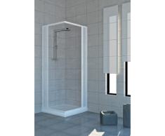 Cabina de ducha con puertas plegables, PVC, 2 lados, 80 x 100 cm