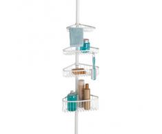 InterDesign - York 2 - Organizador de ducha con barral de tensión, Blanco perla