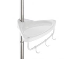 Estantería de ducha DAILYDREAM→ en blanco con 4 superficies de apoyo y con un principio telescópico ajustable en altura para un montaje sencillo y rápido