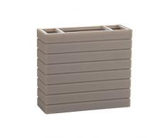 Vaso Portacepillos Stripe Gris 10,5X3,7X9,5 Cm.