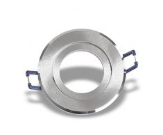 Anillo de instalación de techo Marco montaje empotrado Aro empotrable orientable fabricado en aluminio cepillado para GU10 MR16 GU5,3 G4 Spot LED, LED High power Spot, normal Halógeno, EBRRDAL5225ST 5225