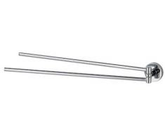 Haceka Kosmos Chrome Toallero Doble con Barra Orientable, Metal, Gris, 5.3x46.1x5.3 cm