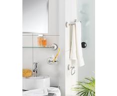 Axentia 122442 doble gancho Lyon Premium, baño accesorios de acero inoxidable, toallero de cerámica, plata, 8 x 8 x 9 cm