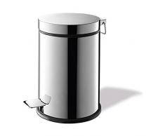 Zack 40066 - Papelera de acero inoxidable con pedal para el baño, 3 l, 27 x 18 cm
