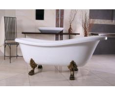 Independiente de baño de lujo Nouveau Roma Blanco / Oro Viejo 1560mm - baño barroco - bañera antigua retro