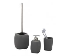 WENKO 20022100 Dispensador jabón Faro gris, 0.44 L, Cerámica, 8 x 15 x 8 cm, Gris