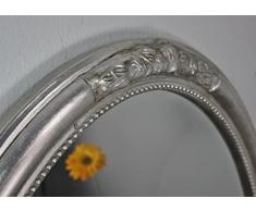 Espejo de pared ovalada barroco espejo PLATA DE MADERA decoración alrededor de baño espejos Pomposa