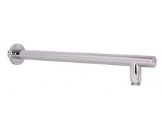 Wohnling wl2.020 – Brazo para ducha de lluvia Ducha cabeza redonda con ángulo de 90 grados cromo 604072/pared para pared montaje metal 40 x 5 x 5 cm, Plata