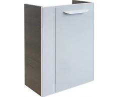 FACKELMANN LAVELLA mini-lavabo-mueble bajo, a la derecha, madera de roble de colour marrón coñac/de colour blanco de alto brillo/de mueble de baño