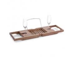 Bandeja de baño bambú 70-105 cm Accesorio de baño tina Estante baño Bañera Bandeja