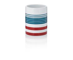 Kela 20571 Atlantic taza vaso para cepillo de dientes de cerámica blanco con decorativa