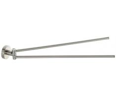 Haceka Kosmos Tec Toallero Doble con Barra Orientable, Metal, Gris, 5.3x46.1x5.3 cm