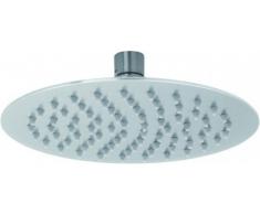 profizeug24 plana de diseño de alcachofa de ducha redonda de alrededor de 250 mm acero inoxidable mate con sistema antical