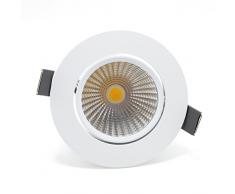 Lámpara de iluminación empotrable foco de techo regulable 3 W COB 270LM Luz LED Downlight Spotlight Mains 195 - 2650 V Pure blanco IP44 para salón o dormitorio cocina etc (LED bombilla incluida)
