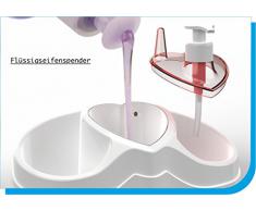 Flo Amor Lavar lavajilla Kit Dispensador jabón Cepillo Soporte y Espuma Soporte